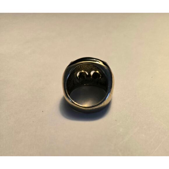 Retro Style Gold Tone, Black, and Sparkly Ring Size 6 - Picture 5 of 7